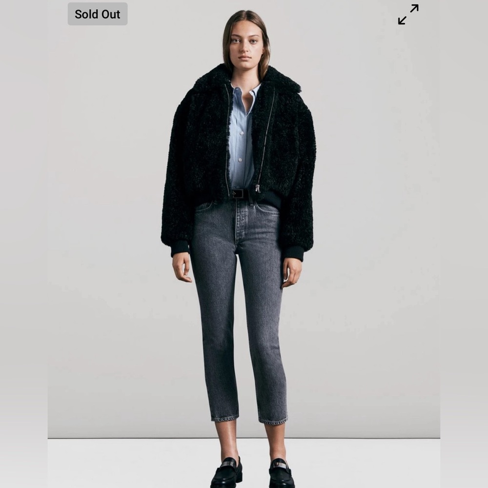 NWT rag & bona Nina high-rise ankle cigarette denim in grey, sz 30